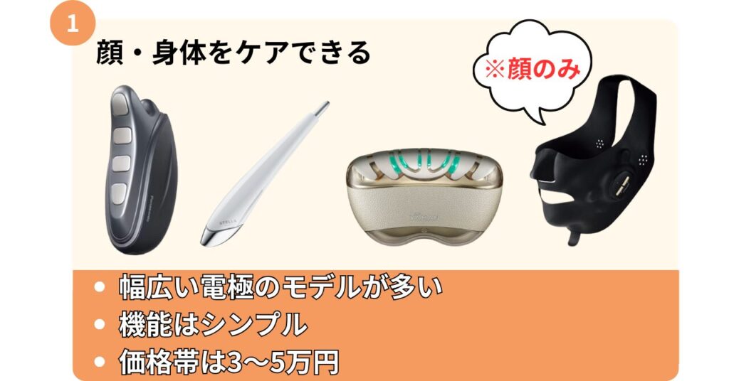 顔・身体をケアできる美顔器4つ