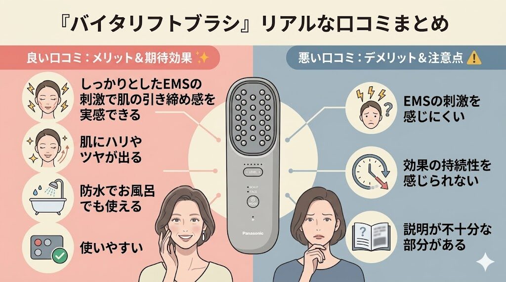 パナソニック電気バリブラシ　良い口コミ悪い口コミまとめ