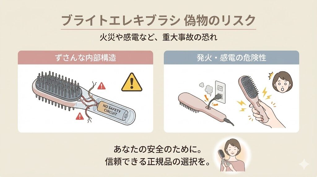ブライトエレキブラシ偽物　火災や感電など、命に関わる事故のリスク