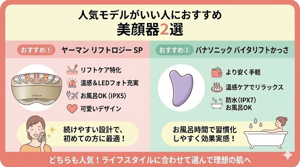 ヤーマンとパナソニックの美顔器どっち 人気モデルがいい人におすすめ