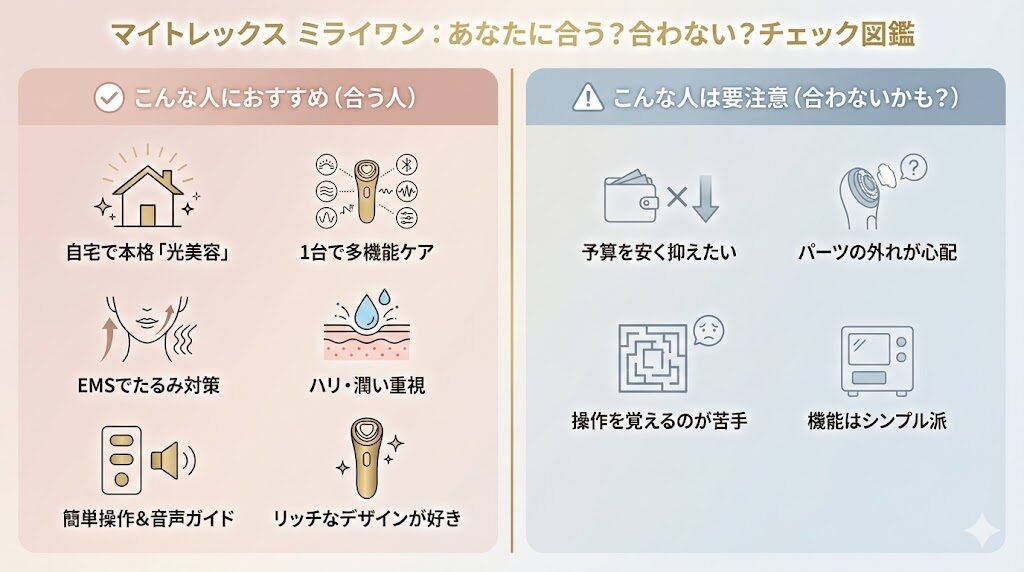マイトレックスミライワン口コミ　合う人・合わない人