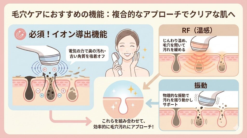 毛穴ケアにおすすめの機能