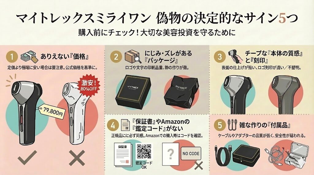 マイトレックスミライワン 偽物のサイン