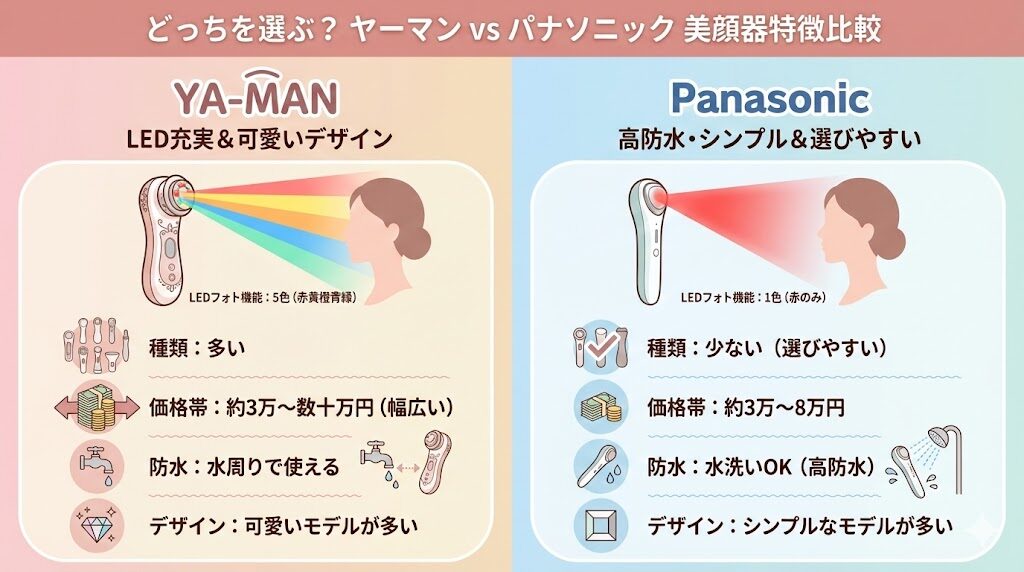 ヤーマンとパナソニックの美顔器どっち メーカーごとの特徴比較