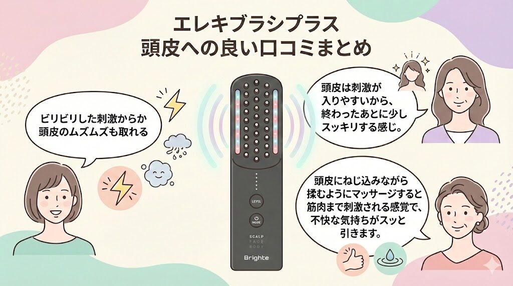ブライトエレキブラシ　頭皮への良い口コミまとめ