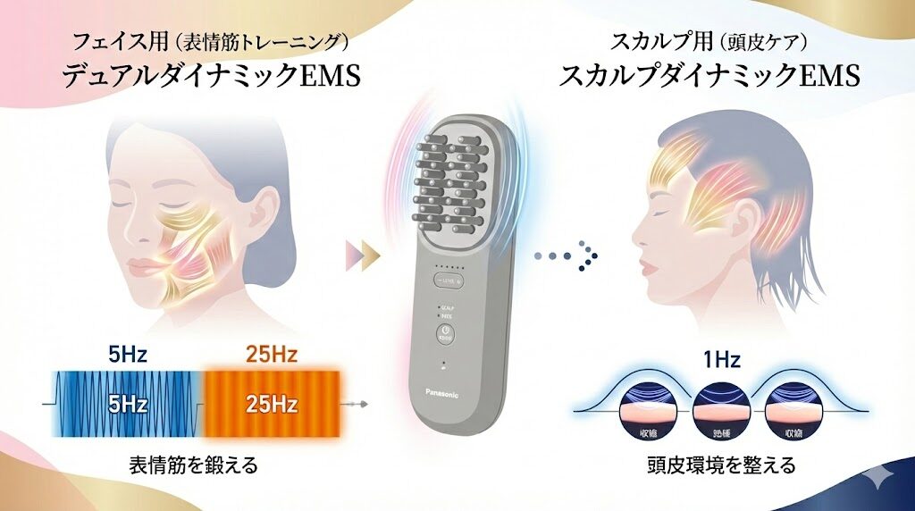 バイタリフトブラシの独自のEMS波形