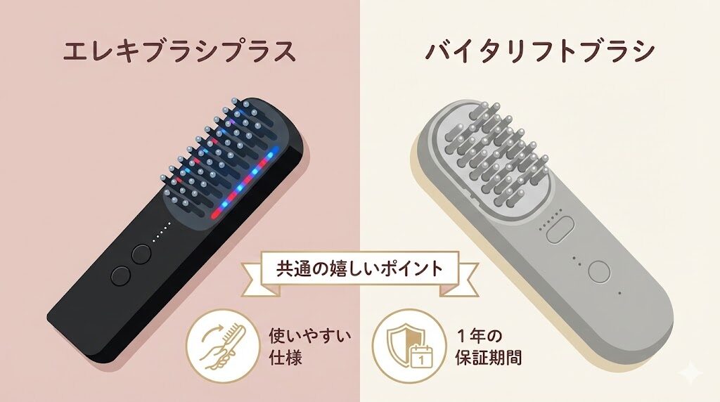 エレキブラシプラスとバイタリフトブラシを比較！共通点は2個