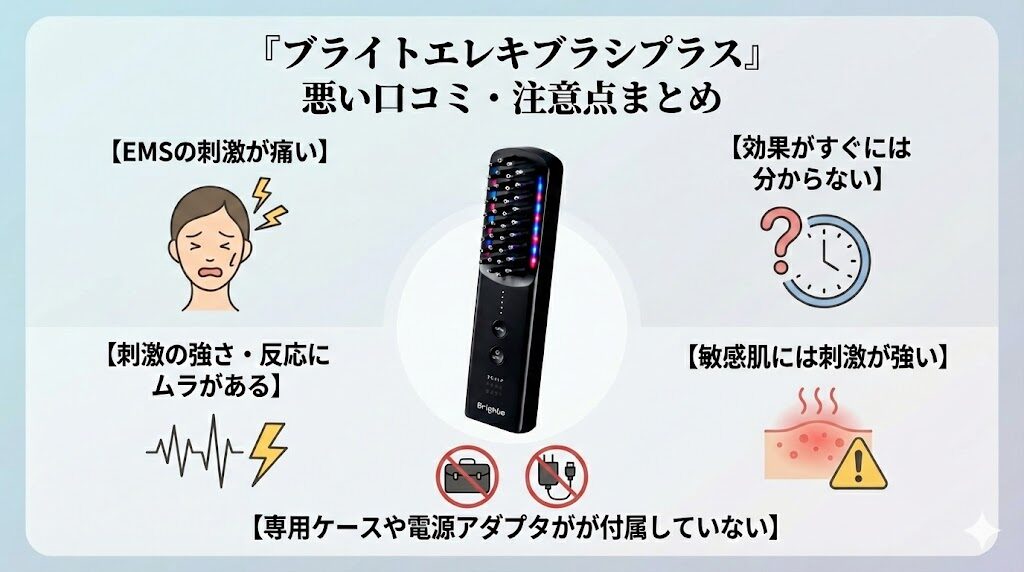 ブライトエレキブラシプラスの悪い口コミ（デメリット）