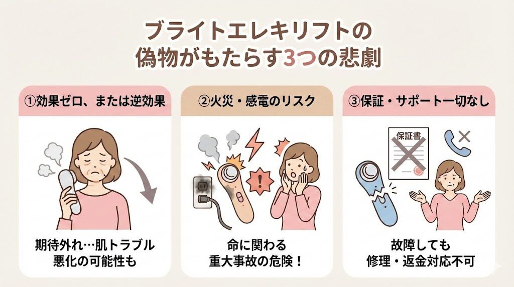 ブライトエレキリフトの偽物がもたらす3つの悲劇