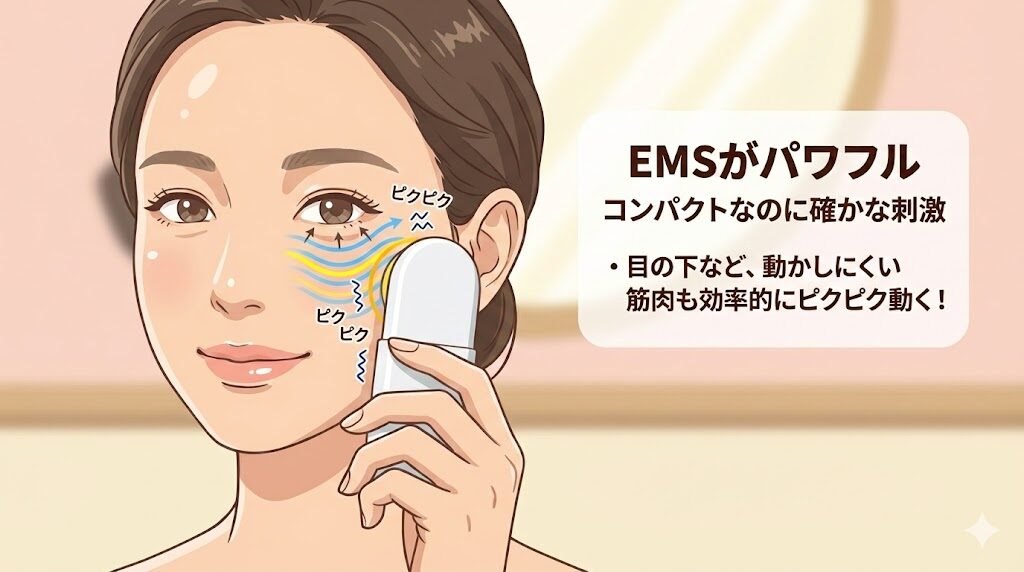エルフェイス美顔器　パワフルなEMSの刺激