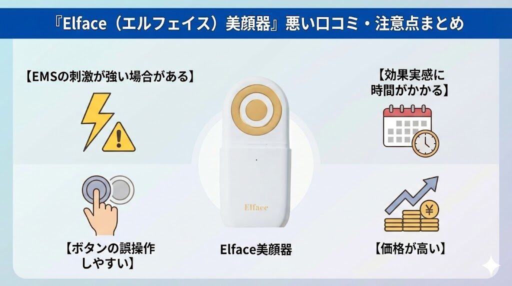 エルフェイス美顔器の悪い口コミ（デメリット）まとめ