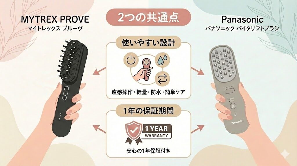 マイトレックスとパナソニックの美顔器比較！共通点は2個