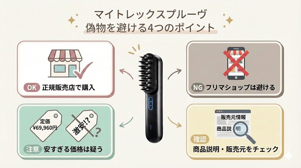 マイトレックスプルーヴ　偽物を避ける4つのポイント