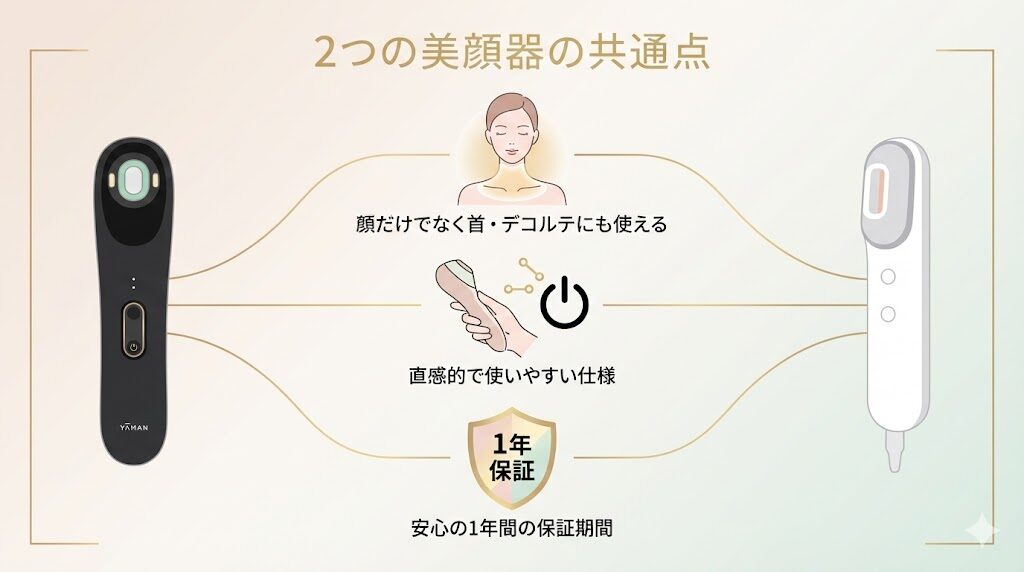 ヤーマンブルーグリーンショットとパナソニックを比較!共通点は3個
