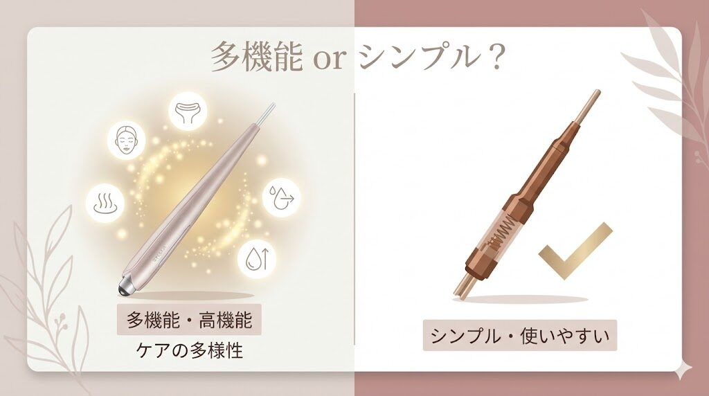 ビューティーフェイススティックリンとフェイスポインター　多機能vsシンプル