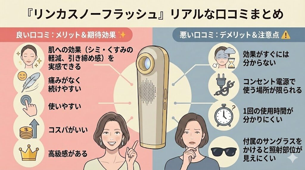 リンカスノーフラッシュ良い口コミ・悪い口コミまとめ