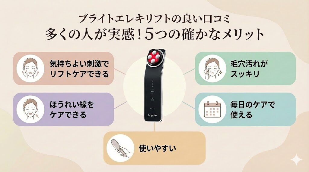 ブライトエレキリフトは悪い口コミだけじゃない　良い口コミ・メリットまとめ