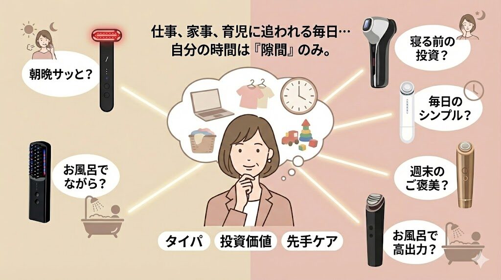 40代　美顔器選び悩む女性