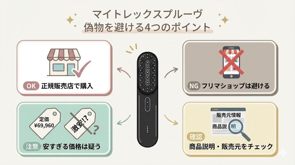 マイトレックスプルーヴ　偽物の見分け方