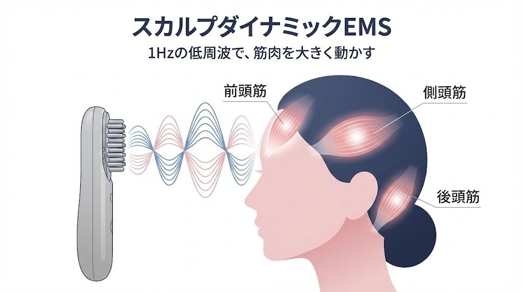 バイタリフトブラシ　頭皮に合ったEMS波形
