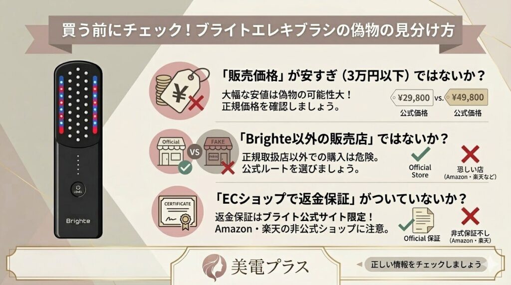 【買う前にチェック】ブライトエレキブラシの偽物の見分け方