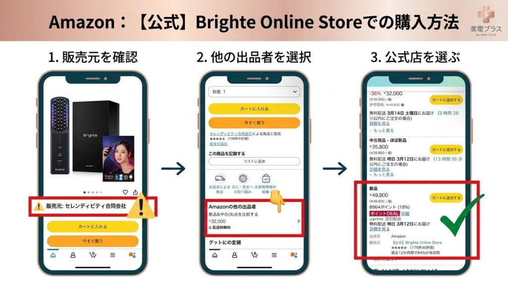 Amazon：【公式】Brighte Online Storeでの購入方法