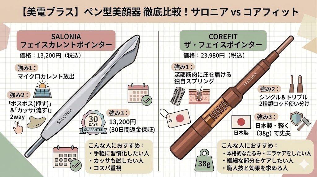 【徹底比較】サロニアフェイスカレントポインターとフェイスポインターどっちがいい？