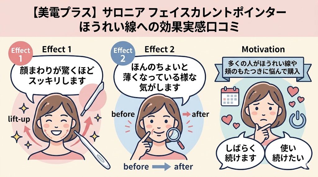 サロニアフェイスカレントポインター　ほうれい線への口コミ