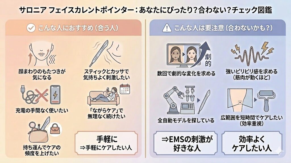 サロニアフェイスカレントポインター　合う人・合わない人チェック図鑑