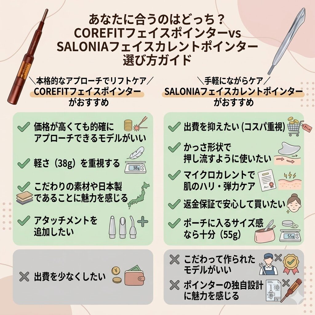 COREIFTフェイスポインターとサロニアポインターどっち？　選び方ガイド