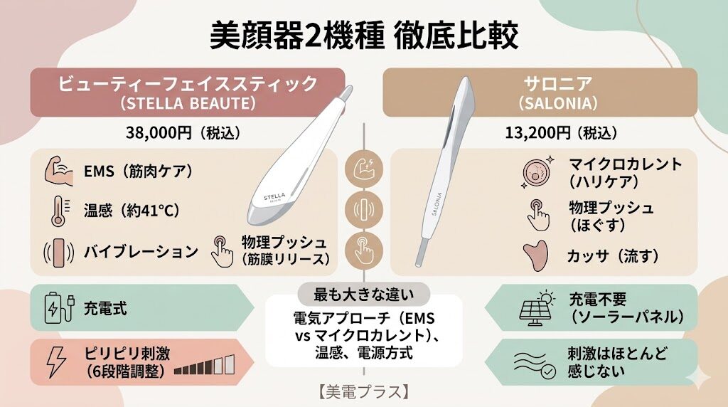 【結論】ビューティーフェイススティックとサロニアポインターどっちがいい？簡単チェック