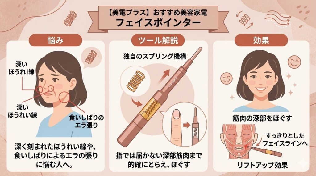 ほうれい線・固まったコリなら「フェイスポインター」