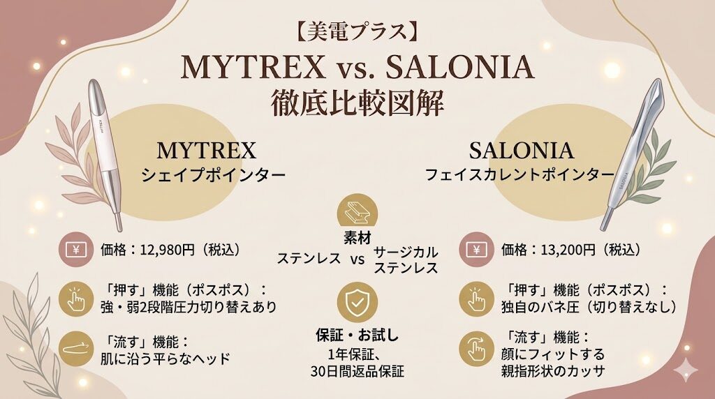 マイトレックスシェイプポインターとサロニアフポインター比較違いまとめ