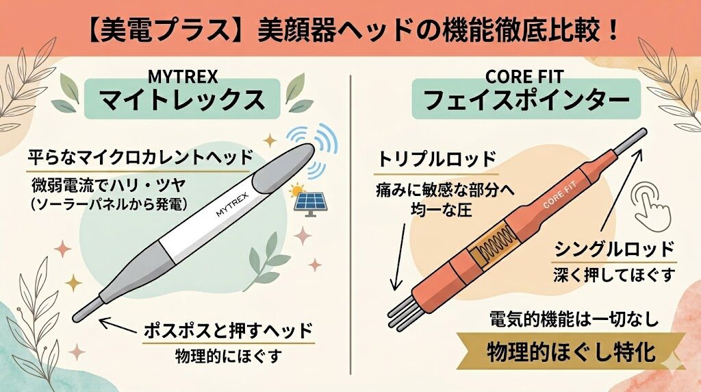 マイトレックスシェイプポインターとフェイスポインターの違い　両端のヘッドの機能