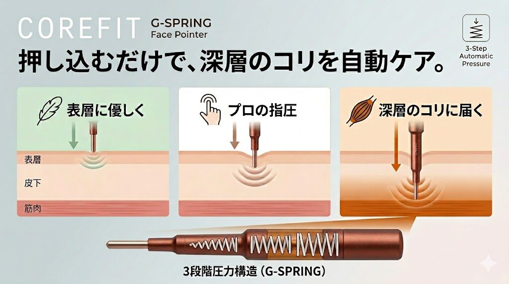 フェイスポインター　3段階圧力構造
