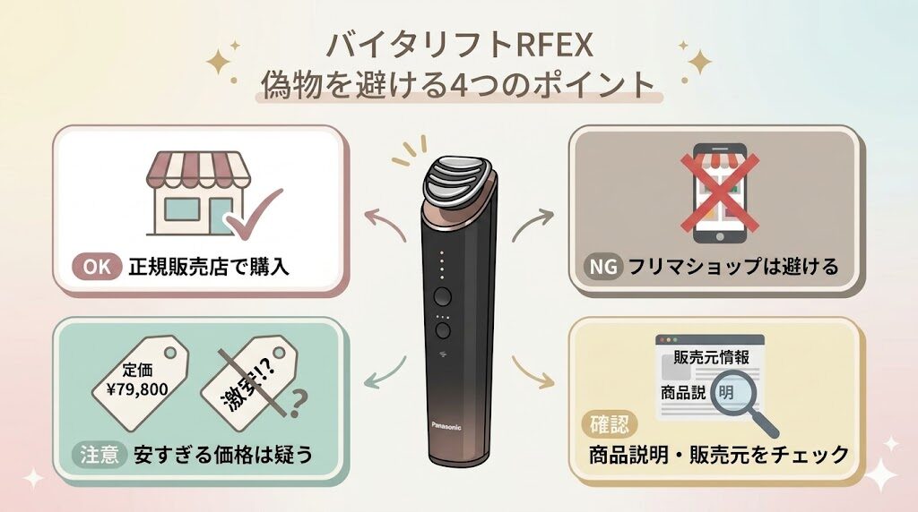 バイタリフトRFEX偽物を避けるためのポイント