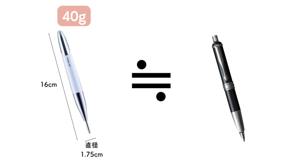 マイトレックスシェイプポインターのサイズ重さの目安