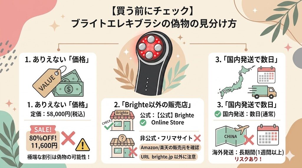 【買う前にチェック】ブライトエレキブラシの偽物の見分け方