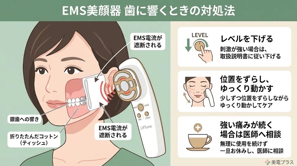 リフトーン　歯に響くときの対処法